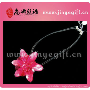 ShangDian Accessories Best Jewelry Gemstone Beautiful Pink Floral Necklace